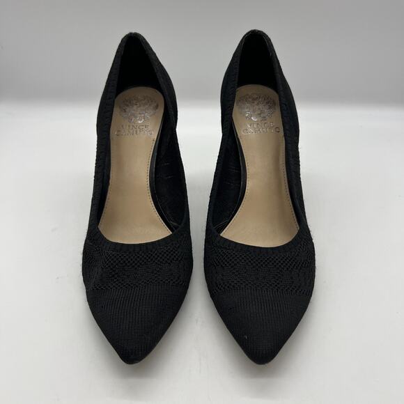Vince Camuto Cresida Pointed Toe Pumps Heels Black Woven Mesh Size 8M - Picture 3 of 7